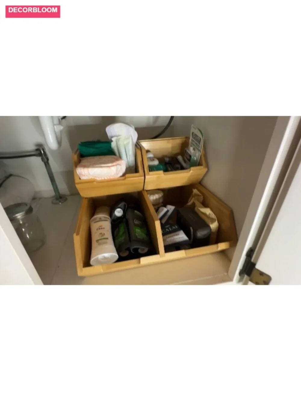 Bamboo Stackable Pantry Storage Bins Set of 3 Produce Organizer